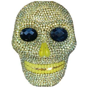 Gold colored skull bling crystal purse